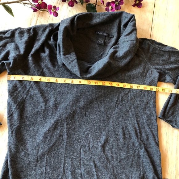 Cowl neck sweater, gray , Large, ladies, - Picture 3 of 6